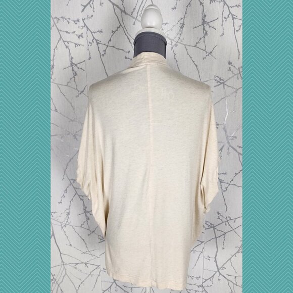 Tonic Ivory Beige Bamboo Organic Cotton Stretch Open Cardigan - Picture 3 of 4